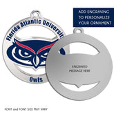 Fan Frenzy Gifts Florida Atlantic Owls Officially Licensed Silver Ornament
